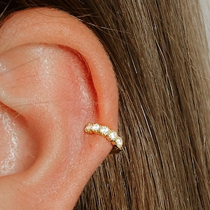 Boucles d'oreilles cartilage hélicoïdal avec petite lunette 18G • boucles d'oreilles tragus en or • créoles hélicoïdales • boucles d'oreilles cartilage • petites boucles d'oreilles • minuscules créoles