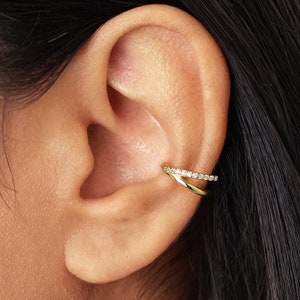 Boucles d'oreilles en or doubles transparentes 20G/18G/16G avec cartilage clicker sur conque • anneaux de septum • anneaux de tragus • anneau de cartilage tour d'or • nez