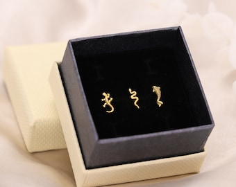 Dainty Climber Flat Back Earring Set • set of 3 • cartilage earrings • helix stud • gift for her