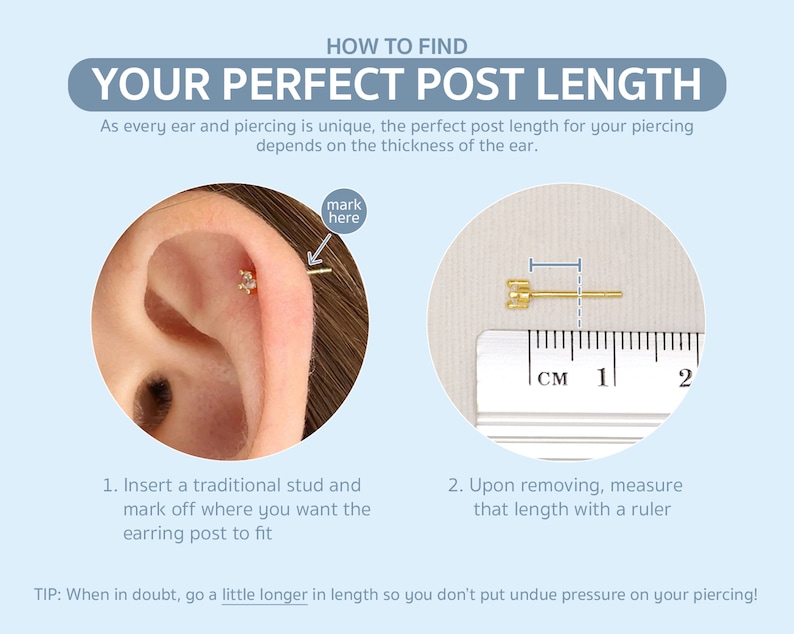 18G/16G Tiny Diamond Internally Threaded Labret • Flat Back Earring • Tragus Stud • Flat Back • Helix Stud • Cartilage Stud • Nose Stud bild 8