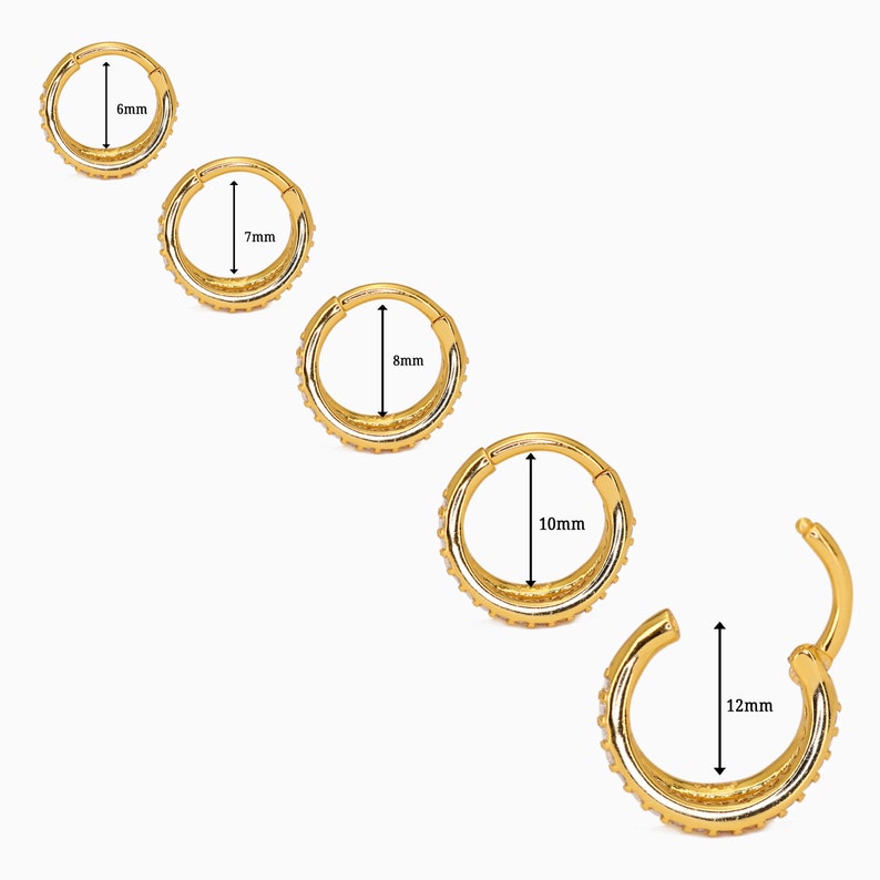 20G/18G/16G Nahtlose Doppel Gold Rook Clicker Knorpel Gold Hoop Ohrringe Septum Hoop Tragus Hoops Gold Conch Knorpel Hoop Nase Bild 5