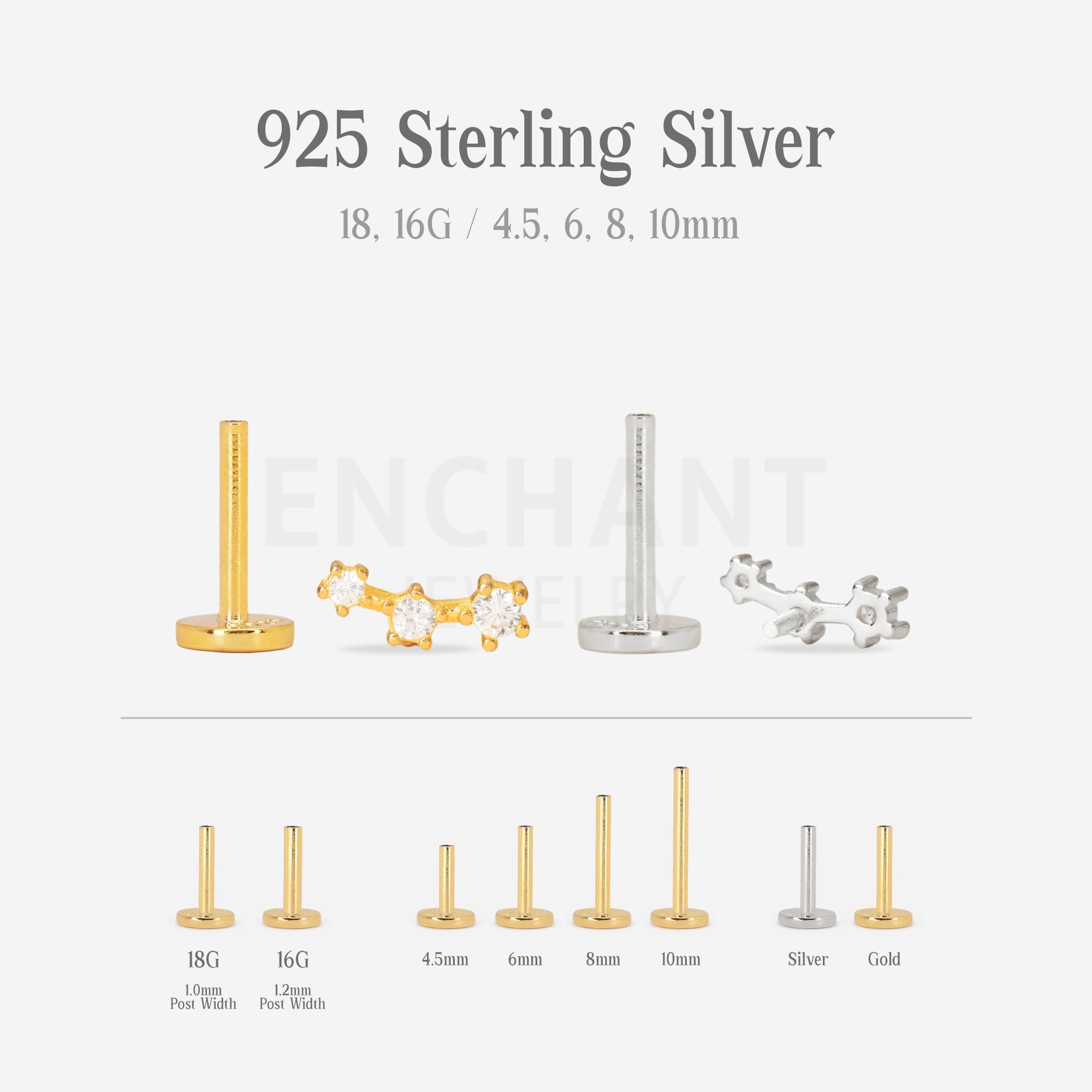 18G/16G Tiny Gold Climber Cartilage Earring • tragus stud • conch earring • tragus • helix • cartilage piercing • minimalist • FLAT BACK