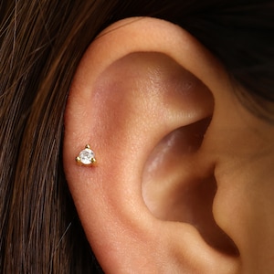 Clous en diamant 18G/16G Labret à filetage interne • Boucle d'oreille à dos plat • Clous tragus • Clous hélicoïdal • Clous de cartilage • Clous de nez