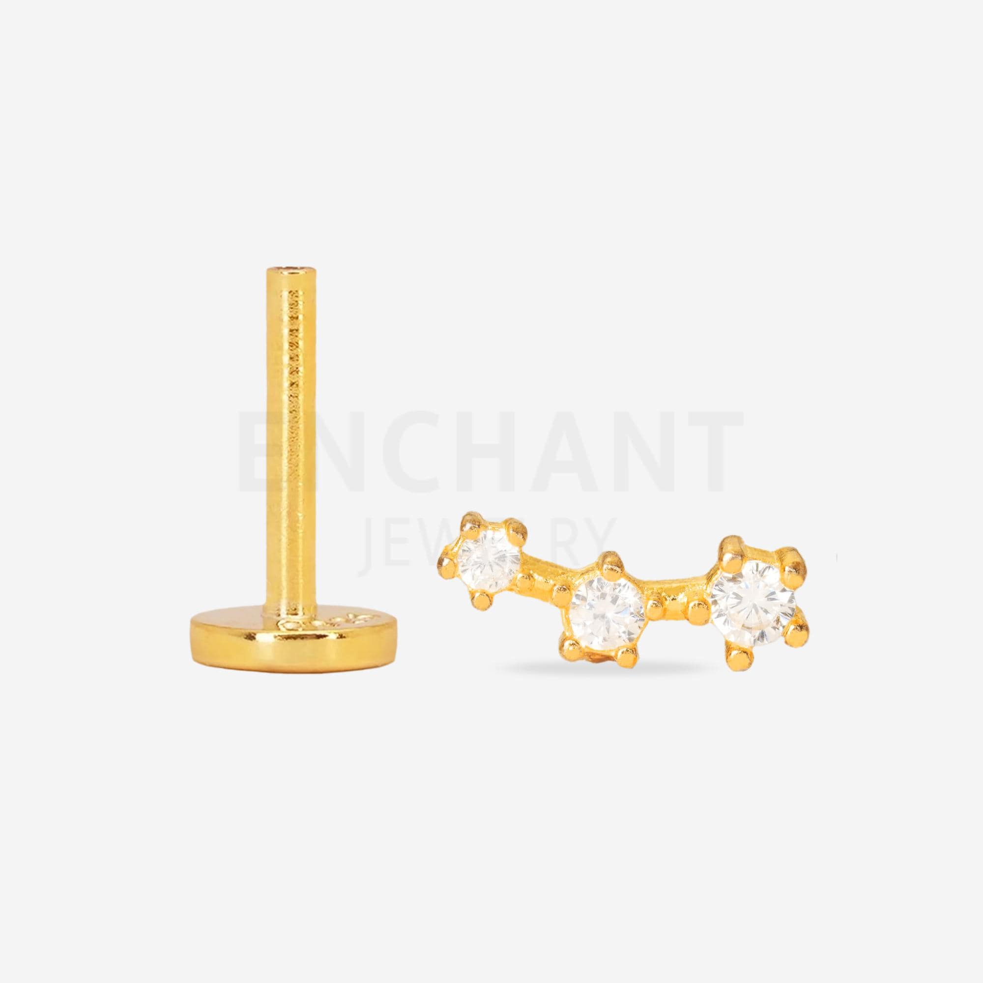 18G/16G Tiny Gold Climber Cartilage Earring • tragus stud • conch earring • tragus • helix • cartilage piercing • minimalist • FLAT BACK