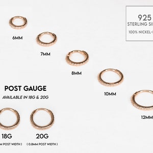 20G/18G/16G Seamless Gold Conch Clicker Paved Cartilage Gold Hoop Earrings 925 sterling silver tragus helix hoops gold cartilage hoop image 10