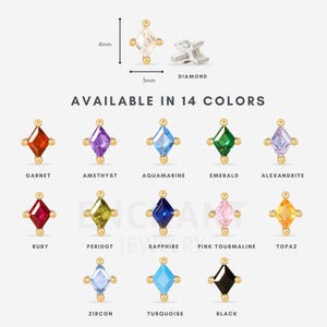 18G/16G Tiny Diamond Internally Threaded Labret • Flat Back Earring • Tragus Stud • Flat Back • Helix Stud • Cartilage Stud • Nose Stud bild 7