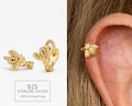 18G Gold Bee Cartilage Hoop Earring • upper helix earring • lower lobe hoop earring • ear stack • minimalist earrings product logo