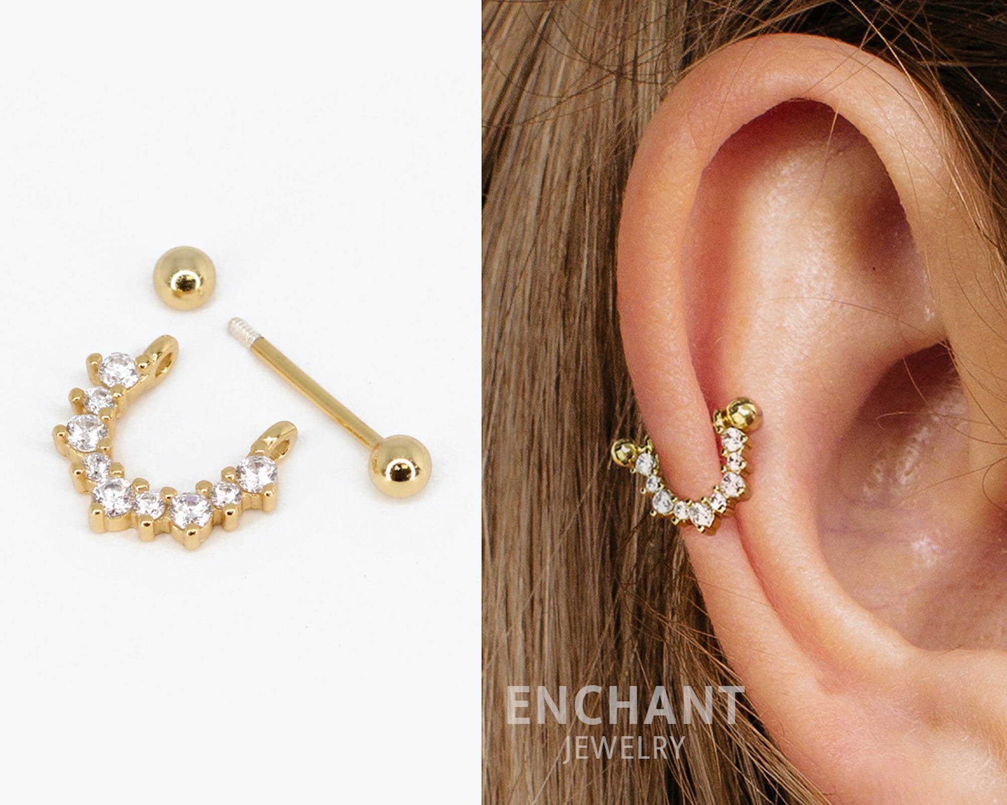 Straight Barbell Helix Hoop Etsy Australia