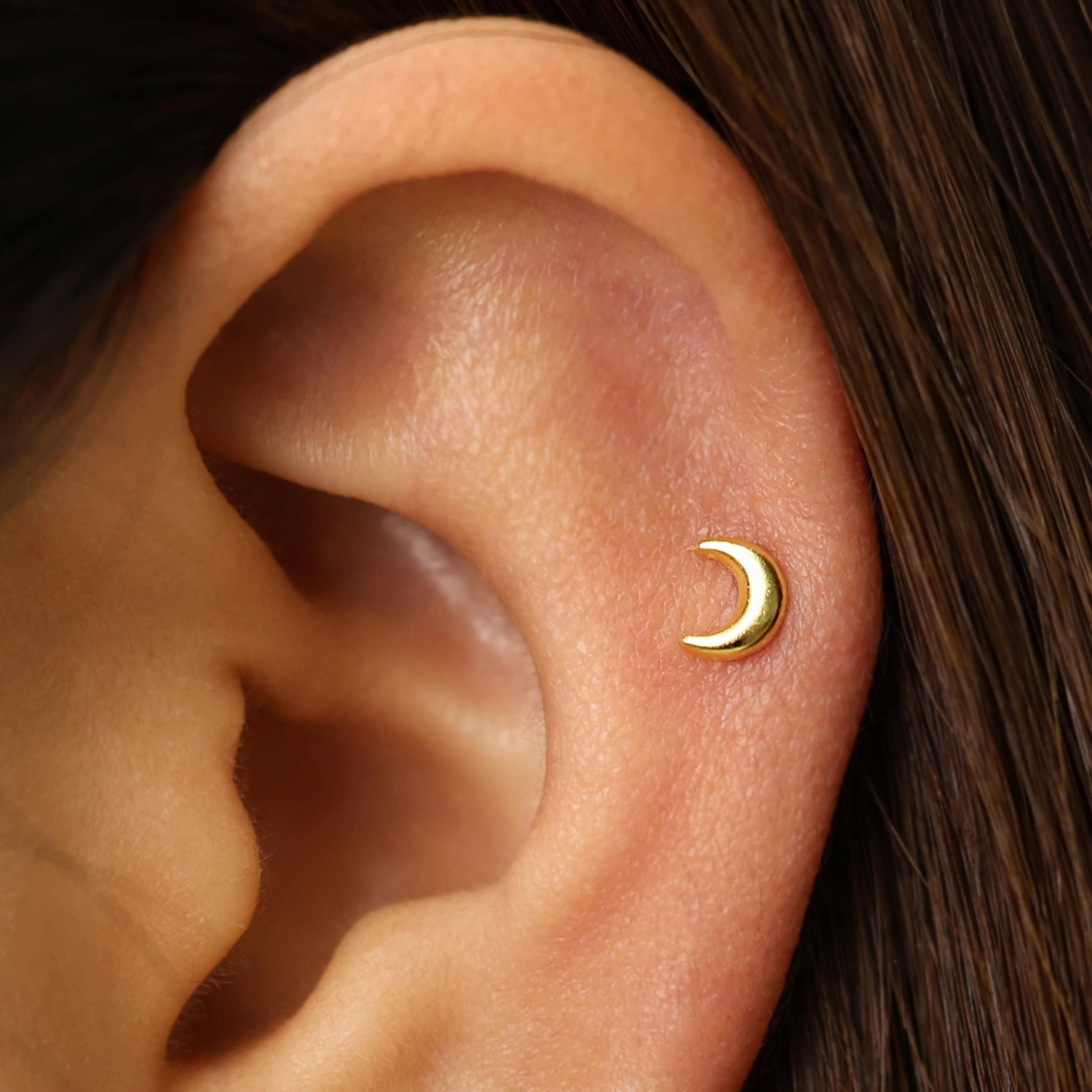 Orecchini in argento Sterling 925 con ago carino luna