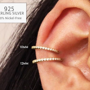 Créoles en or 20G/18G/16G pavées de conques en or • Argent sterling 925 • créoles en hélice de tragus • créole en cartilage en or