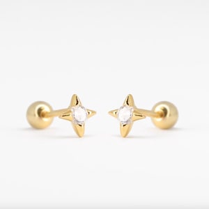 Clous d'oreille cartilage étoile en or 20 g • boucle d'oreille conque en or • tragus • hélice • piercing cartilage • boucles d'oreilles étoile • bijoux minimalistes