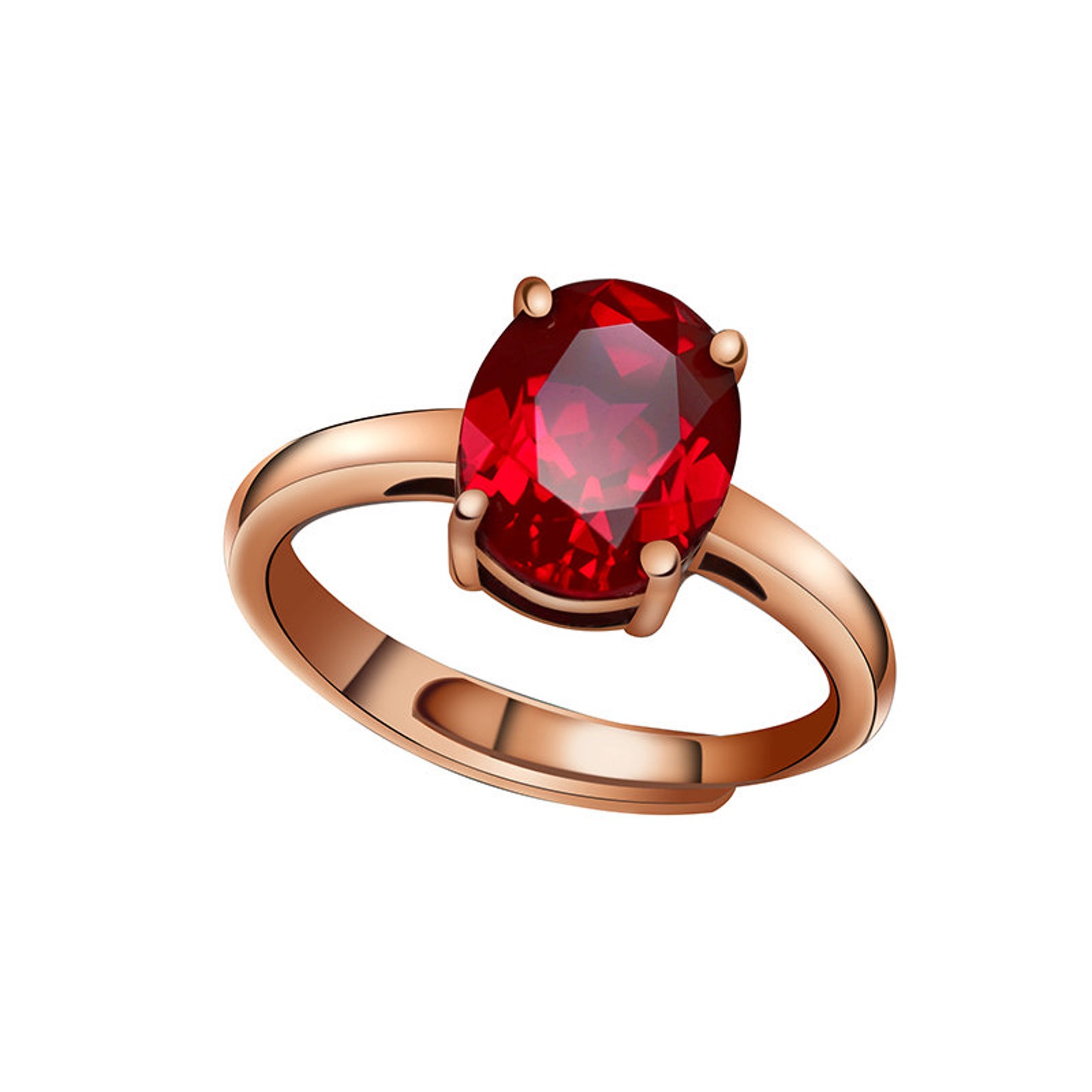 Ruby Ring 925 Silver Ring Rose Gold Ring - Etsy UK