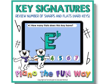 Boom Cards: Schlüsselsignaturen Bewertung 2 (schwer)