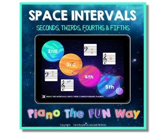 Cartes Boom : Intervalles spatiaux (tri des secondes aux quintes) Leçons de piano Théorie Professeur de piano Leçons de musique Lecture à intervalles