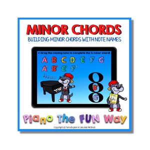 Boom Cards Theory Online Distance Learning Fun Piano Games Building Minor Chords Piano Lessons Piano Teacher In Person or Distance Learning