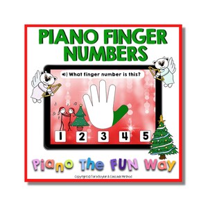 Boom Cards Piano Finger Numbers Holiday & Christmas Edition Piano Lessons Teacher Online Learning Fun Games Beginner Students
