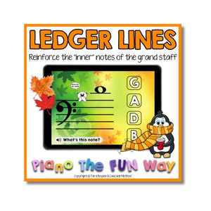 Boom Cards: Ledger Lines Inner Fall Themed image 1