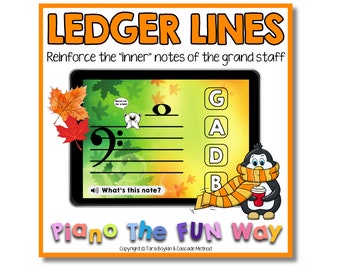 Boom Cards: Ledger Lines - Inner (Fall Themed)