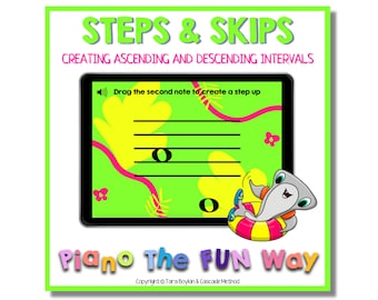 Boom Cards: Interval Steps and Skips, Up and Down Manually Moving
