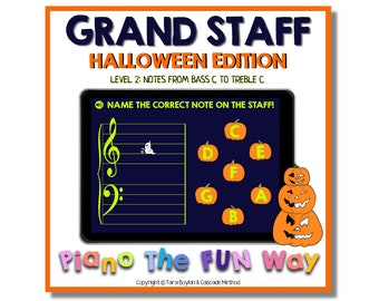 Boom Cards: Grand Staff Halloween Edition Level 2