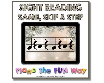 Boom Cards: Sight Reading (Same, Skip, Step) Christmas Theme