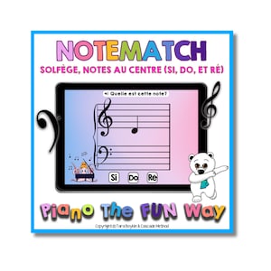 ブームカード: NoteMatch Solfege、Notes Au Center (Si、Do、et Re)