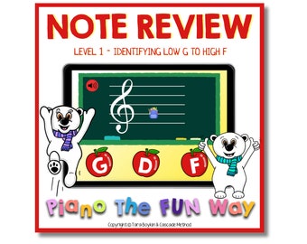 Boom Cards: Note Review Back to School Theme Level 1