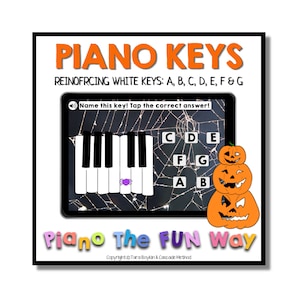 Beginner Piano Keys - Halloween Edition (Reinforce White Piano Keys A, B, C, D, E, F & G) In person and Piano Lessons Online Learning Fun