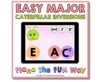 Boom Cards: Easy Major Chord Inversions - Caterpillar Theme