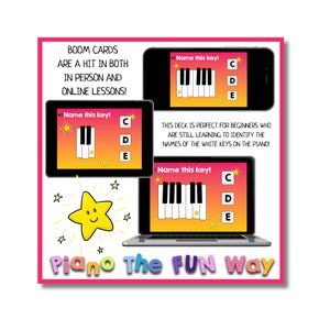Boom Cards: Star Piano Keys C-D-E Free image 3