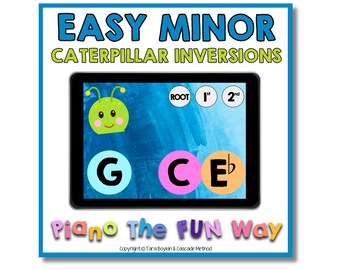 Boom Cards: Easy Minor Chord Inversions - Caterpillar Theme