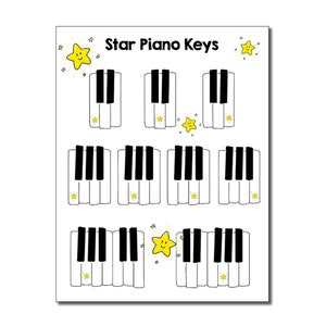 Star Piano Keys Piano Lesson Games Key Recognition Matching Game