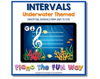 Boom Card: Intervalos de segundos a quintos (tema bajo el agua)