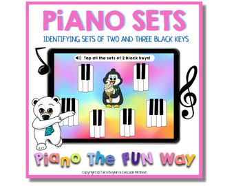 Boomkaarten: pianosets van 2 en 3 zwarte toetsen identificeren