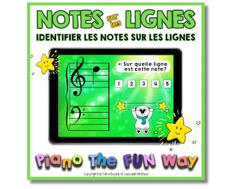 Boom Cards: Notes Sur Les Lignes, Sur La Portee