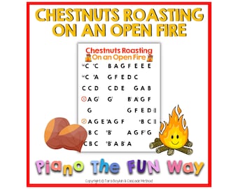 Klaviernoten: Kastanien am offenen Feuer rösten