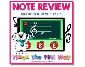 Boom Cards: Note Review Back to School Theme Level 2