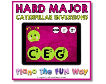 Boom Cards: Hard Major Chord Inversions - Caterpillar Theme