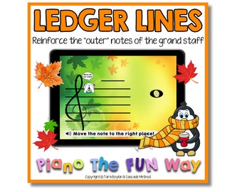 Boom Cards: Ledger Lines - Outer (Fall Themed)
