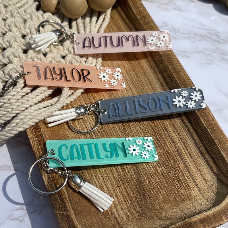 Name Keychain Personalized Name Keychain Acrylic Name Etsy