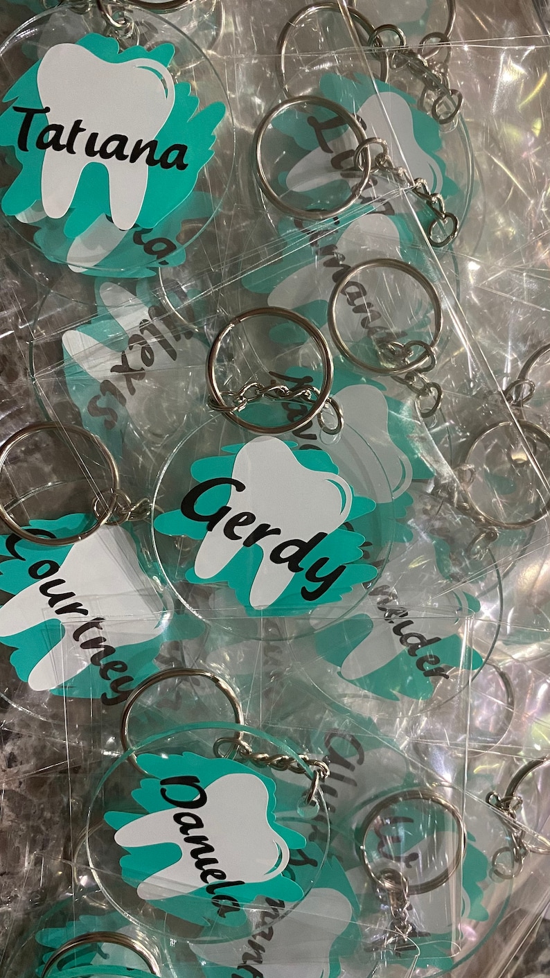 Dental Keychain Dental Assistant Gift Keychain Tooth Etsy