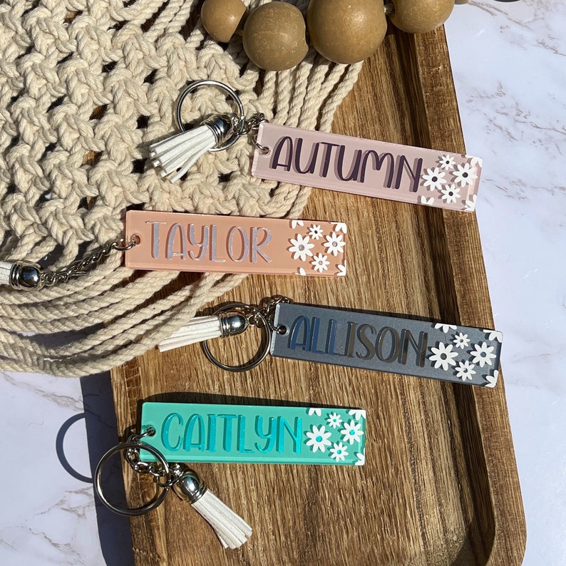 Name Keychain Personalized Name Keychain Acrylic Name Etsy