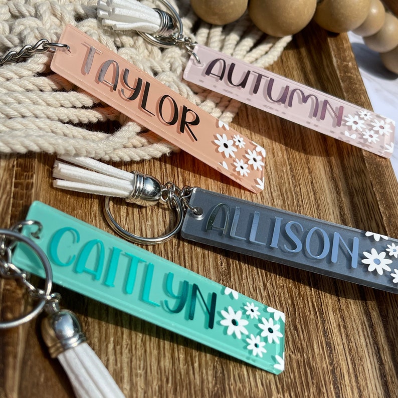 Name Keychain Personalized Name Keychain Acrylic Name Etsy