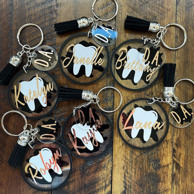 Dental Keychain Dental Assistant Gift Keychain Tooth Etsy