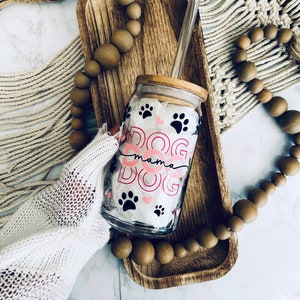 Dog Mom Cup, Dog Mom Iced Coffee Cup, Dog Lover Cup, Dog Mom Gift, Dog Lover Gift, Beer Glass Can, Coffee Cup with Lid and Straw