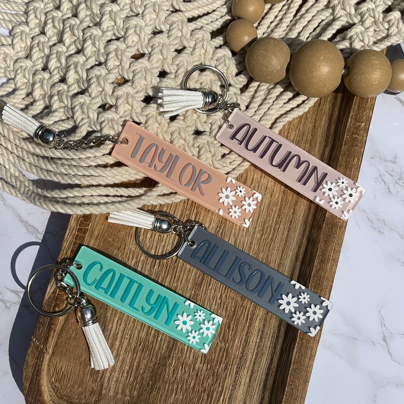 Name Keychain Personalized Name Keychain Acrylic Name Etsy