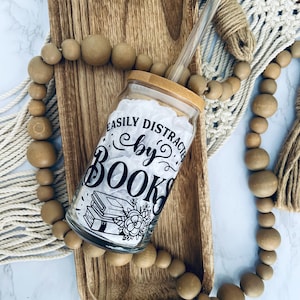 Book Lover Cup, Iced Coffee Cup, Gift for Reader, Beer Glass Can, Book Lover Gift, Book Addict Gift, Gift for Book Lover