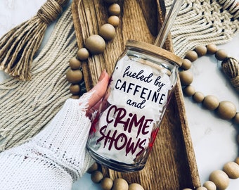 True Crime Coffee Cup, Iced Coffee Cup, True Crime Gift, Crime Show Cup, Crime Show Junkie, Gift for True Crime Junkie, True Crime Lover