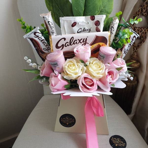 Coffret cadeau Yankee Candle Bouquet de chocolats Galaxy Pink Silk Flowers