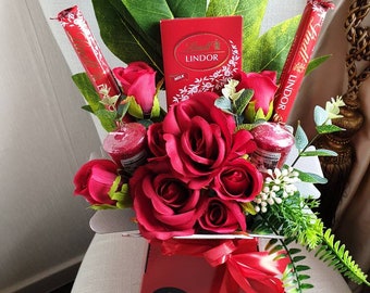 Ramo de chocolate Lindt Silk Flowers Yankee Candle Gift Hamper